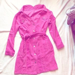 Pink corduroy dress